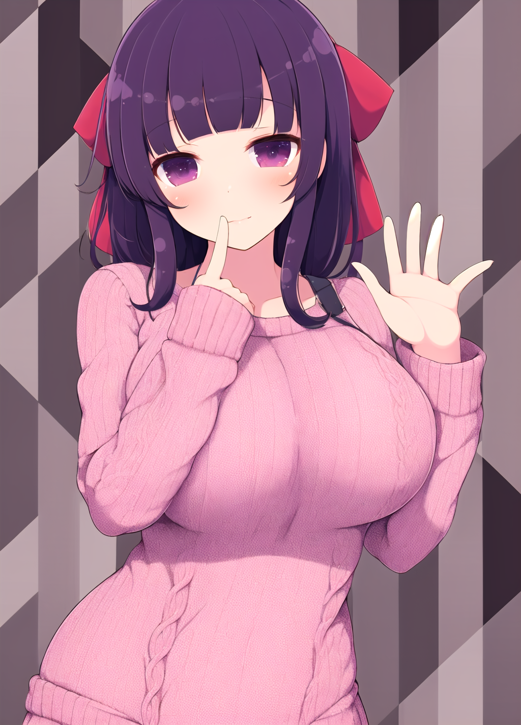 33906-142030385-1girl, solo, (lonely), magenta eyes, (bangs, diagonal bangs_1.3), dark purple hair, breasts, huge breasts, sweater dress, hair b.png